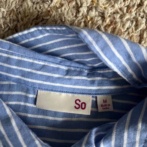 Blue and White Stripped Tank Top - Picture 3 of 3